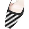 imageFSJ Women Fashion Square Toe Pumps Rhinestones Chunky Low Heel Cutout Slingback Sandals Shoes Size 415 USBlack Stripe