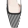 imageFSJ Women Fashion Square Toe Pumps Rhinestones Chunky Low Heel Cutout Slingback Sandals Shoes Size 415 USBlack Stripe
