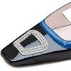 imageFSJ Women Fashion Square Toe Pumps Rhinestones Chunky Low Heel Cutout Slingback Sandals Shoes Size 415 USBlack White 1