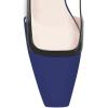 imageFSJ Women Fashion Square Toe Pumps Rhinestones Chunky Low Heel Cutout Slingback Sandals Shoes Size 415 USDark Blue
