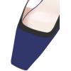 imageFSJ Women Fashion Square Toe Pumps Rhinestones Chunky Low Heel Cutout Slingback Sandals Shoes Size 415 USDark Blue