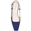 imageFSJ Women Fashion Square Toe Pumps Rhinestones Chunky Low Heel Cutout Slingback Sandals Shoes Size 415 USDark Blue