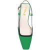 imageFSJ Women Fashion Square Toe Pumps Rhinestones Chunky Low Heel Cutout Slingback Sandals Shoes Size 415 USGreen