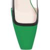 imageFSJ Women Fashion Square Toe Pumps Rhinestones Chunky Low Heel Cutout Slingback Sandals Shoes Size 415 USGreen