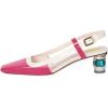 imageFSJ Women Fashion Square Toe Pumps Rhinestones Chunky Low Heel Cutout Slingback Sandals Shoes Size 415 USHot Pink