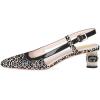 imageFSJ Women Fashion Square Toe Pumps Rhinestones Chunky Low Heel Cutout Slingback Sandals Shoes Size 415 USLeopart
