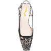 imageFSJ Women Fashion Square Toe Pumps Rhinestones Chunky Low Heel Cutout Slingback Sandals Shoes Size 415 USLeopart