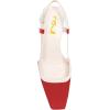 imageFSJ Women Fashion Square Toe Pumps Rhinestones Chunky Low Heel Cutout Slingback Sandals Shoes Size 415 USRed