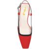 imageFSJ Women Fashion Square Toe Pumps Rhinestones Chunky Low Heel Cutout Slingback Sandals Shoes Size 415 USRed Crystal Heel