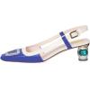 imageFSJ Women Fashion Square Toe Pumps Rhinestones Chunky Low Heel Cutout Slingback Sandals Shoes Size 415 USRoyal Blue 1
