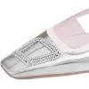 imageFSJ Women Fashion Square Toe Pumps Rhinestones Chunky Low Heel Cutout Slingback Sandals Shoes Size 415 USSilver 1