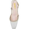 imageFSJ Women Fashion Square Toe Pumps Rhinestones Chunky Low Heel Cutout Slingback Sandals Shoes Size 415 USSilver