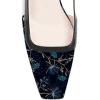 imageFSJ Women Fashion Square Toe Pumps Rhinestones Chunky Low Heel Cutout Slingback Sandals Shoes Size 415 USVintage Flower