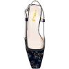 imageFSJ Women Fashion Square Toe Pumps Rhinestones Chunky Low Heel Cutout Slingback Sandals Shoes Size 415 USVintage Flower