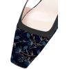 imageFSJ Women Fashion Square Toe Pumps Rhinestones Chunky Low Heel Cutout Slingback Sandals Shoes Size 415 USVintage Flower