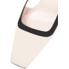 imageFSJ Women Fashion Square Toe Pumps Rhinestones Chunky Low Heel Cutout Slingback Sandals Shoes Size 415 USWhite
