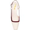imageFSJ Women Fashion Square Toe Pumps Rhinestones Chunky Low Heel Cutout Slingback Sandals Shoes Size 415 USWine Red