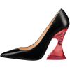 imageFSJ Women Sexy Pointed Toe Pumps Chic Transparent Chunky High Heel Slip On Closed Toe Office Lady Formal Wedding Party Dress Shoes Size 416 USBlack Red Heel