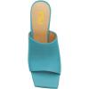 imageFSJ Women Square Open Toe Circle High Heel Mules Wide Band Summer Slip On Sexy Dress Party Backless Slide Sandals Size 415 USBlue