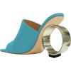 imageFSJ Women Square Open Toe Circle High Heel Mules Wide Band Summer Slip On Sexy Dress Party Backless Slide Sandals Size 415 USBlue