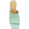 imageFSJ Women Square Open Toe Circle High Heel Mules Wide Band Summer Slip On Sexy Dress Party Backless Slide Sandals Size 415 USLight Green