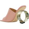 imageFSJ Women Square Open Toe Circle High Heel Mules Wide Band Summer Slip On Sexy Dress Party Backless Slide Sandals Size 415 USPink