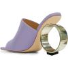 imageFSJ Women Square Open Toe Circle High Heel Mules Wide Band Summer Slip On Sexy Dress Party Backless Slide Sandals Size 415 USPurple