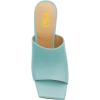 imageFSJ Women Square Open Toe Circle High Heel Mules Wide Band Summer Slip On Sexy Dress Party Backless Slide Sandals Size 415 USTurquoise