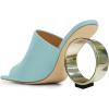 imageFSJ Women Square Open Toe Circle High Heel Mules Wide Band Summer Slip On Sexy Dress Party Backless Slide Sandals Size 415 USTurquoise