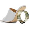 imageFSJ Women Square Open Toe Circle High Heel Mules Wide Band Summer Slip On Sexy Dress Party Backless Slide Sandals Size 415 USWhite