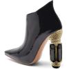 imageFSJ Women Trendy Ankle Boots Pointed Toe Comfy Chunky High Heel Sparkly Crystal Side Zipper Booties Wedding Party Shoes Size 416 USBlack
