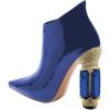 imageFSJ Women Trendy Ankle Boots Pointed Toe Comfy Chunky High Heel Sparkly Crystal Side Zipper Booties Wedding Party Shoes Size 416 USBlue