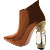 imageFSJ Women Trendy Ankle Boots Pointed Toe Comfy Chunky High Heel Sparkly Crystal Side Zipper Booties Wedding Party Shoes Size 416 USBrown