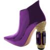 imageFSJ Women Trendy Ankle Boots Pointed Toe Comfy Chunky High Heel Sparkly Crystal Side Zipper Booties Wedding Party Shoes Size 416 USDark Violet