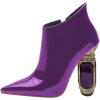 imageFSJ Women Trendy Ankle Boots Pointed Toe Comfy Chunky High Heel Sparkly Crystal Side Zipper Booties Wedding Party Shoes Size 416 USDark Violet