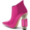 imageFSJ Women Trendy Ankle Boots Pointed Toe Comfy Chunky High Heel Sparkly Crystal Side Zipper Booties Wedding Party Shoes Size 416 USDeep Pink