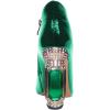 imageFSJ Women Trendy Ankle Boots Pointed Toe Comfy Chunky High Heel Sparkly Crystal Side Zipper Booties Wedding Party Shoes Size 416 USGreen