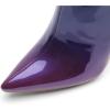 imageFSJ Women Trendy Ankle Boots Pointed Toe Comfy Chunky High Heel Sparkly Crystal Side Zipper Booties Wedding Party Shoes Size 416 USPurple