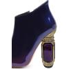 imageFSJ Women Trendy Ankle Boots Pointed Toe Comfy Chunky High Heel Sparkly Crystal Side Zipper Booties Wedding Party Shoes Size 416 USPurple