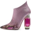 imageFSJ Women Trendy Ankle Boots Pointed Toe Comfy Chunky High Heel Sparkly Crystal Side Zipper Booties Wedding Party Shoes Size 416 USPurple Snakeskin