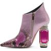 imageFSJ Women Trendy Ankle Boots Pointed Toe Comfy Chunky High Heel Sparkly Crystal Side Zipper Booties Wedding Party Shoes Size 416 USPurple Snakeskin