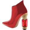 imageFSJ Women Trendy Ankle Boots Pointed Toe Comfy Chunky High Heel Sparkly Crystal Side Zipper Booties Wedding Party Shoes Size 416 USRed