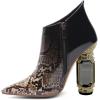 imageFSJ Women Trendy Ankle Boots Pointed Toe Comfy Chunky High Heel Sparkly Crystal Side Zipper Booties Wedding Party Shoes Size 416 USSnakeskin