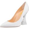 imageFSJ Women Sexy Pointed Toe Pumps Chic Transparent Chunky High Heel Slip On Closed Toe Office Lady Formal Wedding Party Dress Shoes Size 416 USWhite