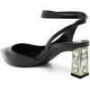 imageFSJ Women Block Chunky Heel Crystal Slingback Pumps Pointed Toe Strappy DOrsay Party Wedding Bride Pump Shoes Size 416 USBlack