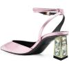 imageFSJ Women Block Chunky Heel Crystal Slingback Pumps Pointed Toe Strappy DOrsay Party Wedding Bride Pump Shoes Size 416 USLilac
