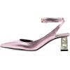 imageFSJ Women Block Chunky Heel Crystal Slingback Pumps Pointed Toe Strappy DOrsay Party Wedding Bride Pump Shoes Size 416 USLilac