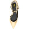 imageFSJ Women Block Chunky Heel Crystal Slingback Pumps Pointed Toe Strappy DOrsay Party Wedding Bride Pump Shoes Size 416 USYellow