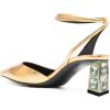 imageFSJ Women Block Chunky Heel Crystal Slingback Pumps Pointed Toe Strappy DOrsay Party Wedding Bride Pump Shoes Size 416 USYellow