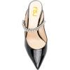 imageFSJ Women Crystal Chunky Heeled Mules Wedding Sandals Rhinestone Strappy Pumps Pointed Toe Fashion Slippers Slip On Bridal Shoes Size 415 USBlack White